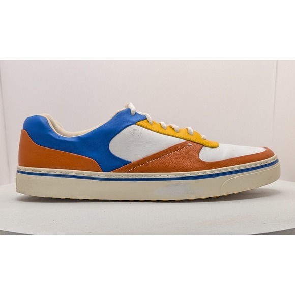 Rockport Men's Leather Colorblock Sneakers Size 11.5 M White Blue Orange Yellow - Picture 2 of 12